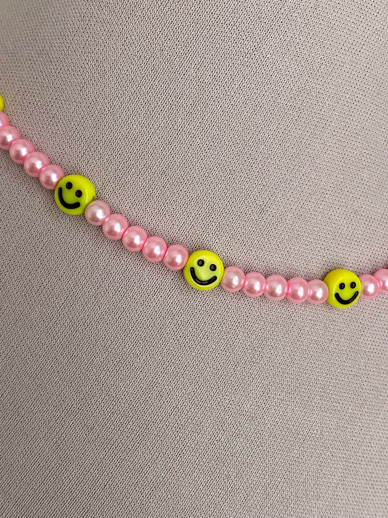 Choker Smiley mini pink